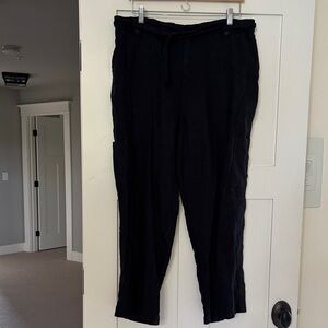 Nicole miller linen Black Cargo Pants